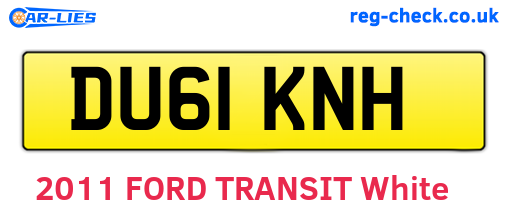 DU61KNH are the vehicle registration plates.