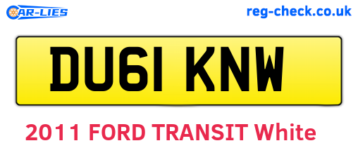 DU61KNW are the vehicle registration plates.