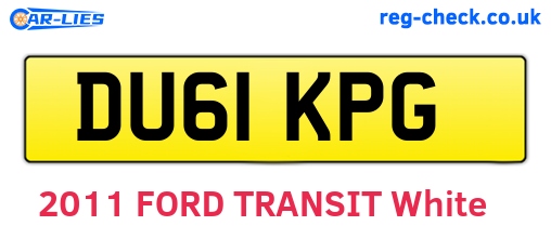 DU61KPG are the vehicle registration plates.