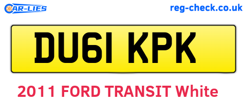 DU61KPK are the vehicle registration plates.