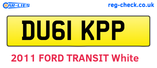 DU61KPP are the vehicle registration plates.