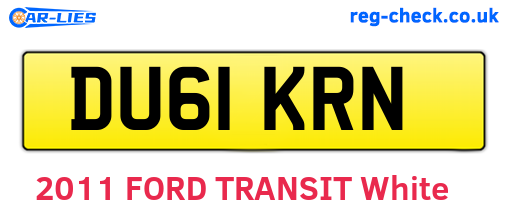 DU61KRN are the vehicle registration plates.