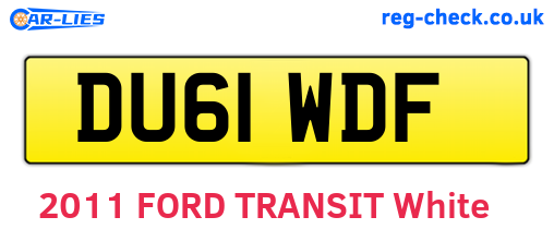 DU61WDF are the vehicle registration plates.