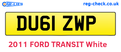 DU61ZWP are the vehicle registration plates.