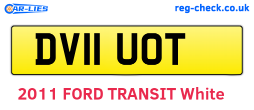 DV11UOT are the vehicle registration plates.