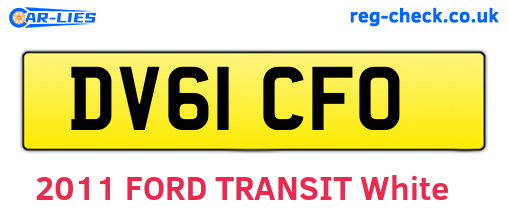 DV61CFO are the vehicle registration plates.