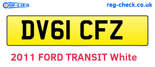 DV61CFZ are the vehicle registration plates.