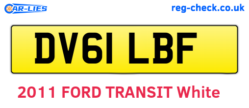 DV61LBF are the vehicle registration plates.