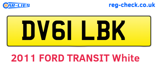 DV61LBK are the vehicle registration plates.