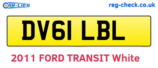 DV61LBL are the vehicle registration plates.