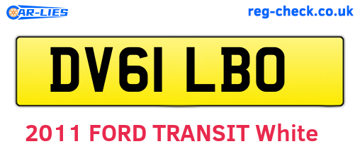 DV61LBO are the vehicle registration plates.