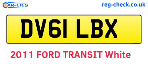 DV61LBX are the vehicle registration plates.