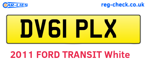 DV61PLX are the vehicle registration plates.