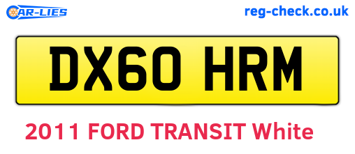 DX60HRM are the vehicle registration plates.