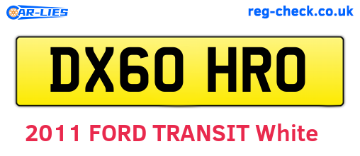 DX60HRO are the vehicle registration plates.