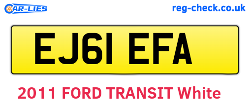 EJ61EFA are the vehicle registration plates.