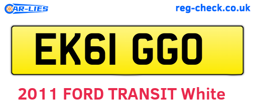 EK61GGO are the vehicle registration plates.