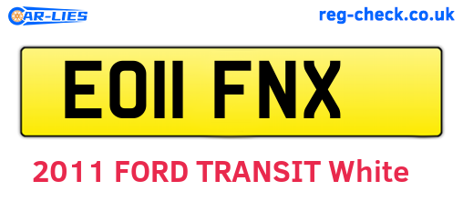EO11FNX are the vehicle registration plates.