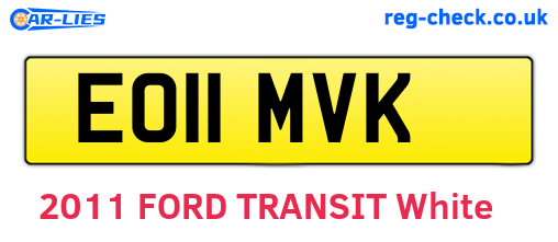 EO11MVK are the vehicle registration plates.