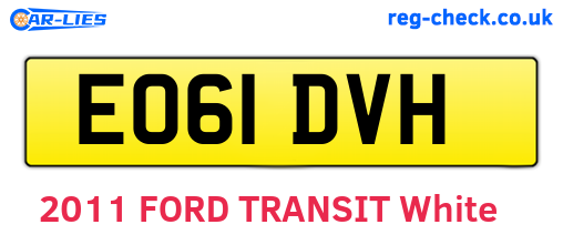 EO61DVH are the vehicle registration plates.