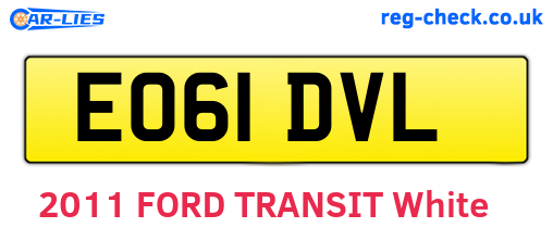 EO61DVL are the vehicle registration plates.