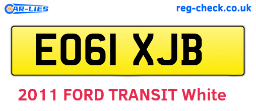 EO61XJB are the vehicle registration plates.