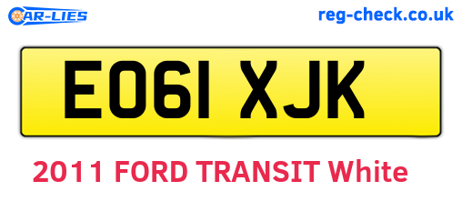 EO61XJK are the vehicle registration plates.