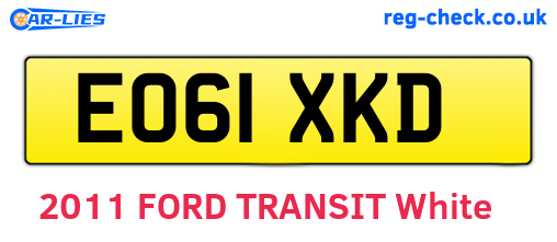 EO61XKD are the vehicle registration plates.