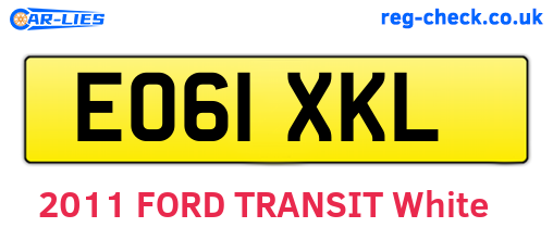 EO61XKL are the vehicle registration plates.