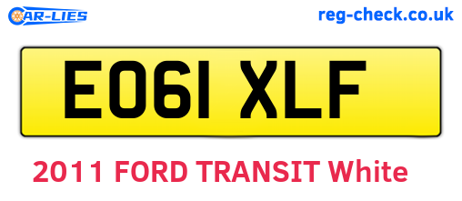 EO61XLF are the vehicle registration plates.