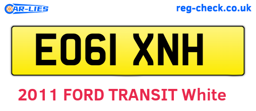 EO61XNH are the vehicle registration plates.