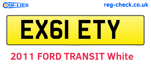 EX61ETY are the vehicle registration plates.