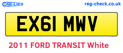 EX61MWV are the vehicle registration plates.