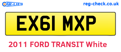 EX61MXP are the vehicle registration plates.