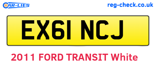 EX61NCJ are the vehicle registration plates.