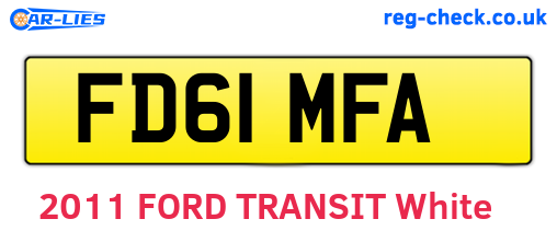 FD61MFA are the vehicle registration plates.