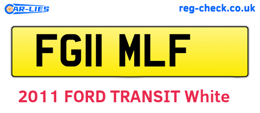 FG11MLF are the vehicle registration plates.