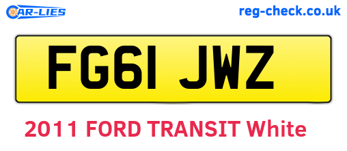 FG61JWZ are the vehicle registration plates.