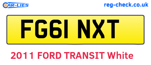 FG61NXT are the vehicle registration plates.