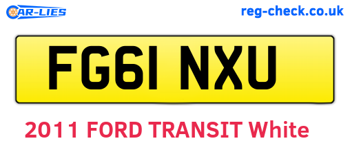 FG61NXU are the vehicle registration plates.
