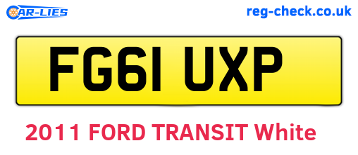 FG61UXP are the vehicle registration plates.