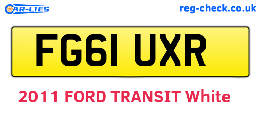 FG61UXR are the vehicle registration plates.