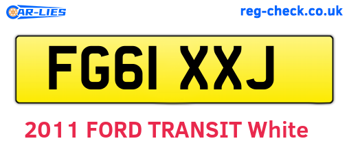 FG61XXJ are the vehicle registration plates.