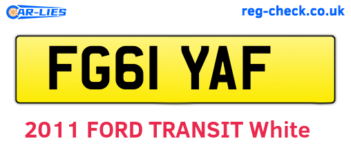 FG61YAF are the vehicle registration plates.