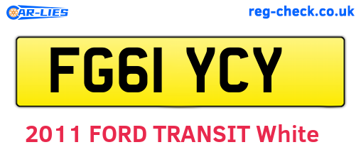 FG61YCY are the vehicle registration plates.