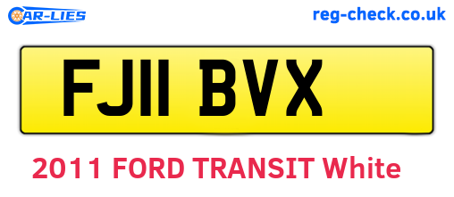 FJ11BVX are the vehicle registration plates.