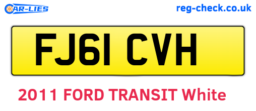 FJ61CVH are the vehicle registration plates.