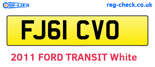 FJ61CVO are the vehicle registration plates.