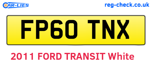 FP60TNX are the vehicle registration plates.