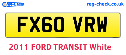 FX60VRW are the vehicle registration plates.